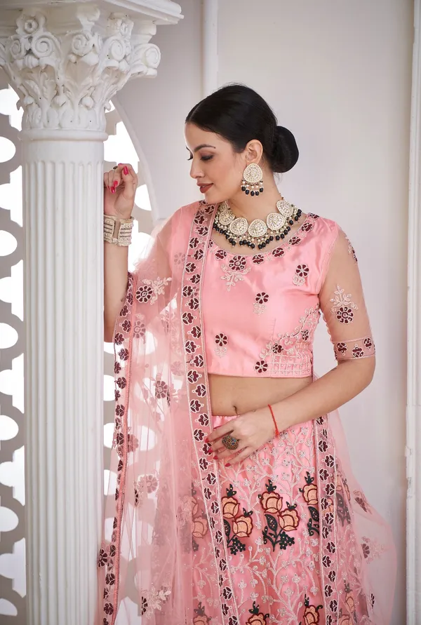 Light_Pink_Thread_Work_Lehenga_Choli_With_Dupatta_For_Women