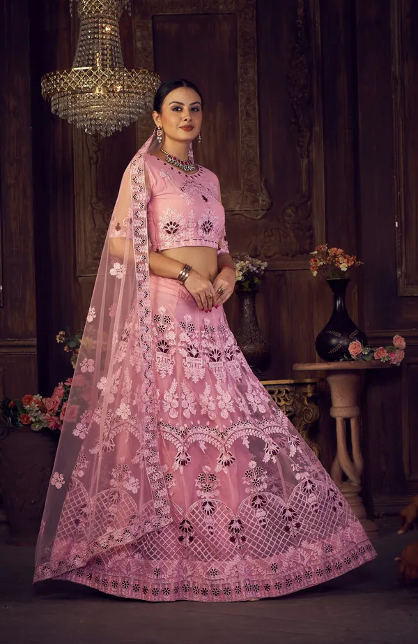 Light_Pink_Thread_Lehenga_Choli_With_Dupatta_For_Women