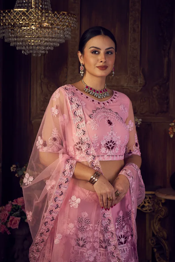 Light_Pink_Thread_Lehenga_Choli_With_Dupatta_For_Women