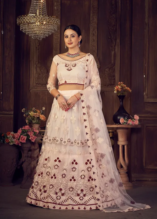 Pink_Thread_Work_Lehenga_Choli_With_Dupatta_For_Women
