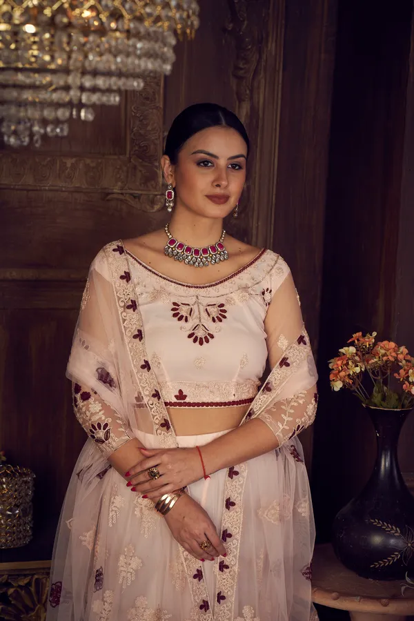 Pink_Thread_Work_Lehenga_Choli_With_Dupatta_For_Women
