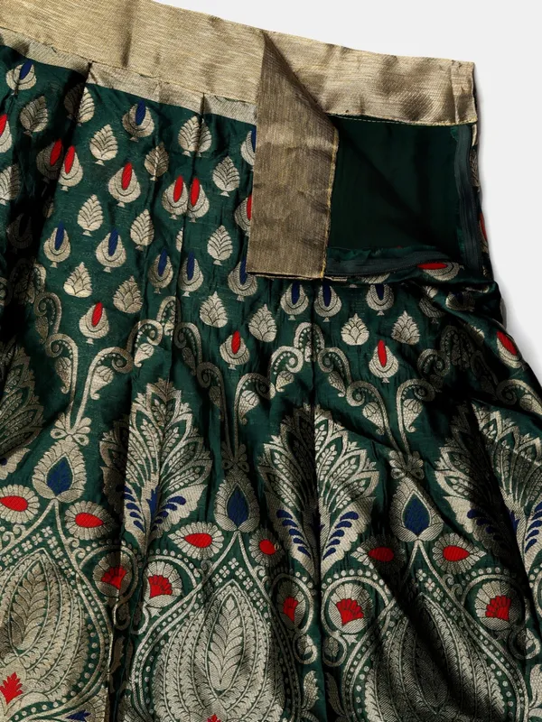 Green_Zari_Lehenga_Choli_With_Dupatta_For_Women