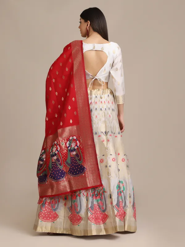 White_Zari_Lehenga_Choli_With_Dupatta_For_Women