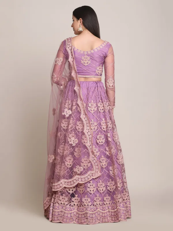Purple_Thread_Work_Lehenga_Choli_With_Dupatta_For_Women