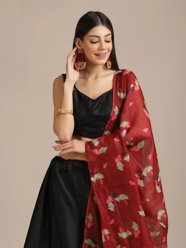 Black_Printed_Lehenga_Choli_With_Dupatta_For_Women