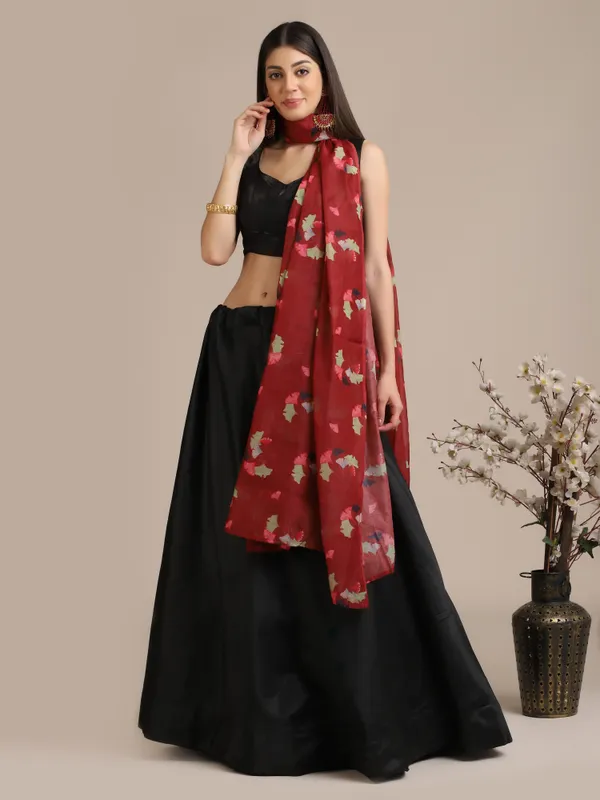 Black_Printed_Lehenga_Choli_With_Dupatta_For_Women