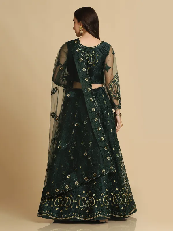 Blue_Thread_Work_Lehenga_Choli_With_Dupatta_For_Women