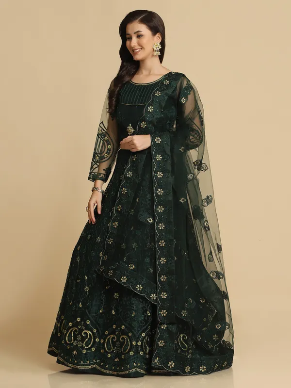 Blue_Thread_Work_Lehenga_Choli_With_Dupatta_For_Women