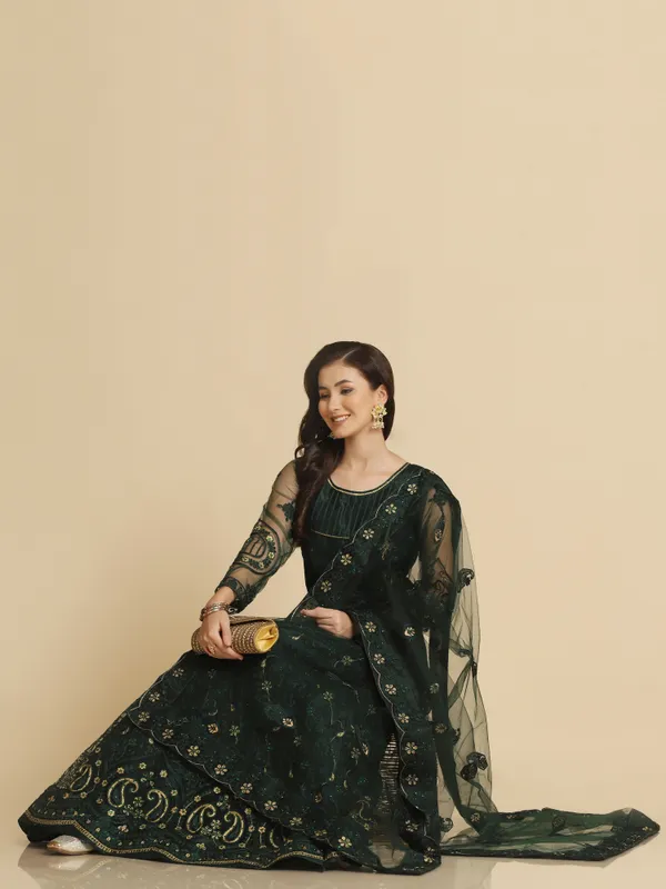 Blue_Thread_Work_Lehenga_Choli_With_Dupatta_For_Women