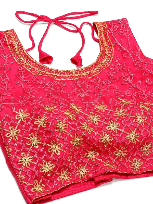 Pink_Thread_Work_Lehenga_Choli_With_Dupatta_For_Women