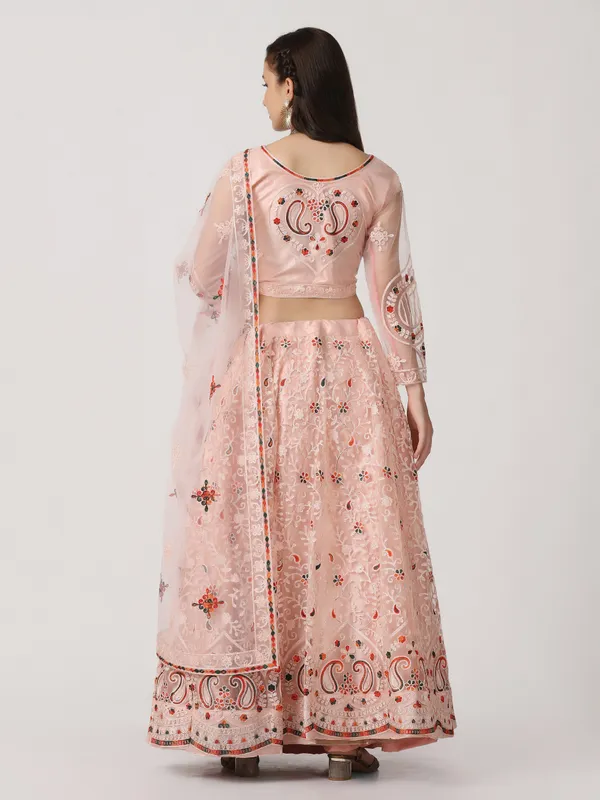 Pink_Thread_Work_Lehenga_Choli_With_Dupatta_For_Women