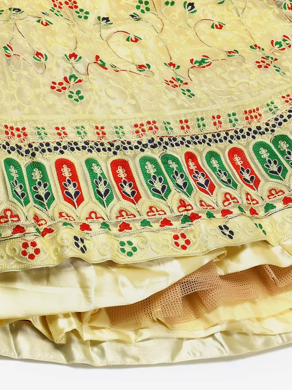 Yellow_Thread_Work_Lehenga_Choli_With_Dupatta_For_Women