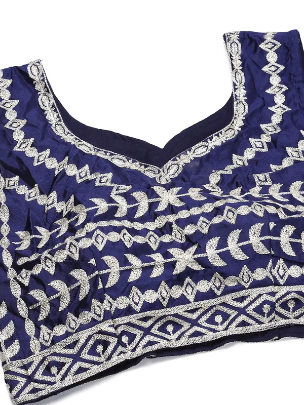 Blue_Thread_Work_Lehenga_Choli_With_Dupatta_For_Women