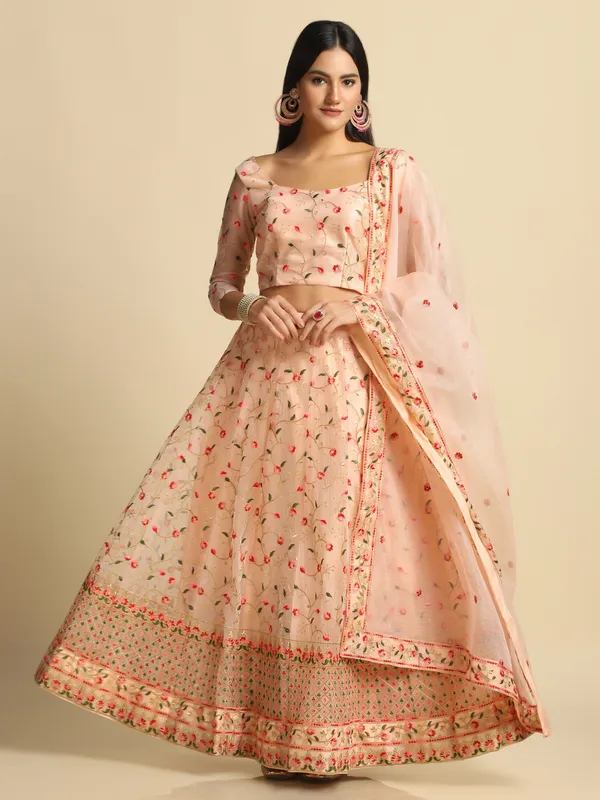 Pink_Thread_Work_Lehenga_Choli_With_Dupatta_For_Women