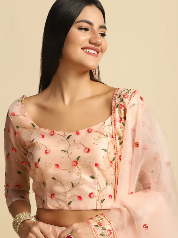 Pink_Thread_Work_Lehenga_Choli_With_Dupatta_For_Women
