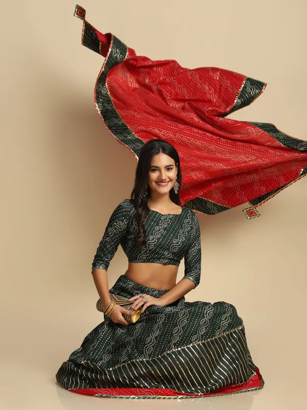 Green_Printed_Lehenga_Choli_With_Dupatta_For_Women