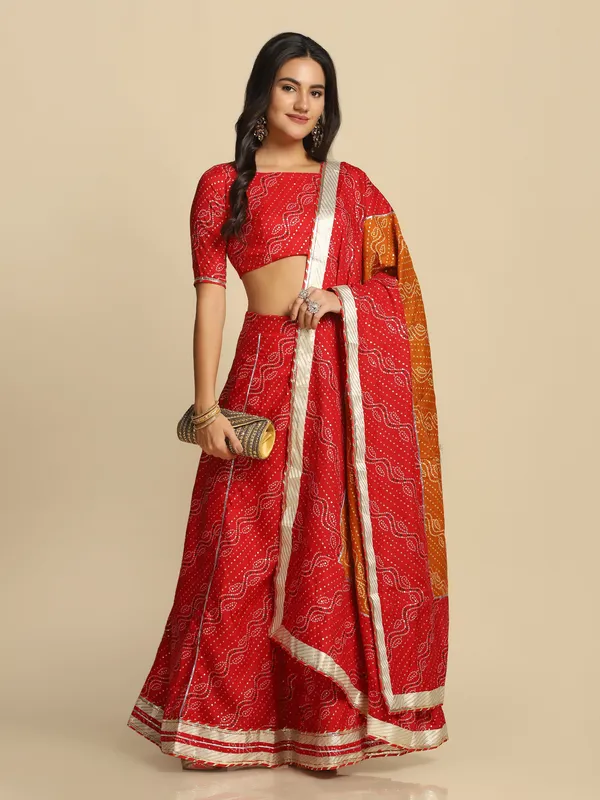 Red_Printed_Lehenga_Choli_With_Dupatta_For_Women