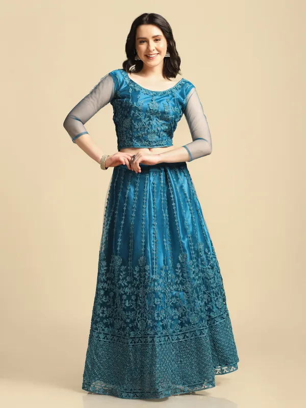 Rama_Thread_Work_Lehenga_Choli_With_Dupatta_For_Women