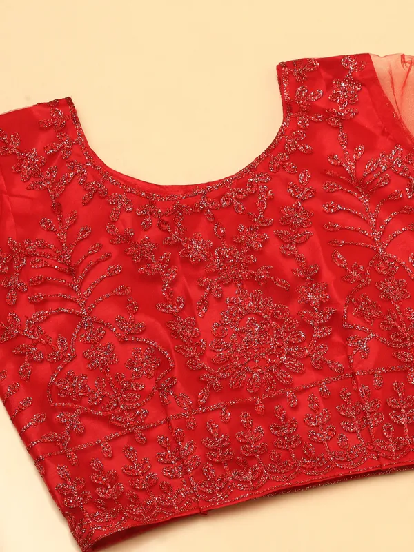 Red_Thread_Work_Lehenga_Choli_With_Dupatta_For_Women