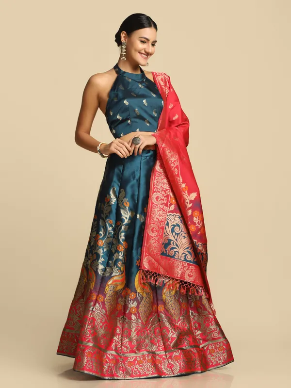 Rama_Gold_Woven_Work_Lehenga_Choli_With_Dupatta_For_Women