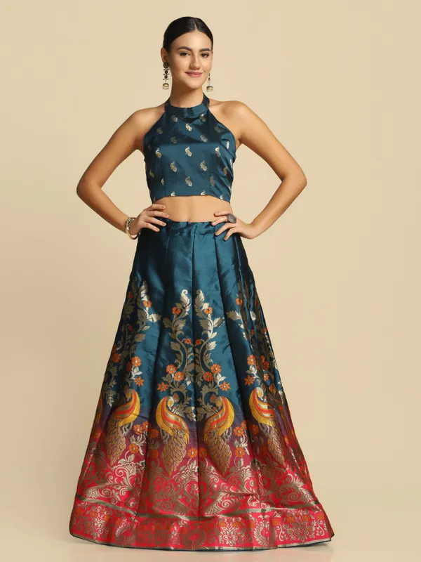 Rama_Gold_Woven_Work_Lehenga_Choli_With_Dupatta_For_Women