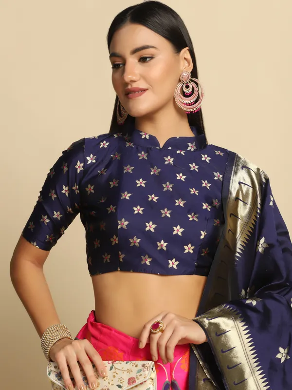 Pink_Gold_Woven_Work_Lehenga_Choli_With_Dupatta_For_Women