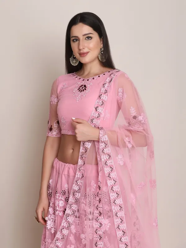 Light_Pink_Thread_Lehenga_Choli_With_Dupatta_For_Women