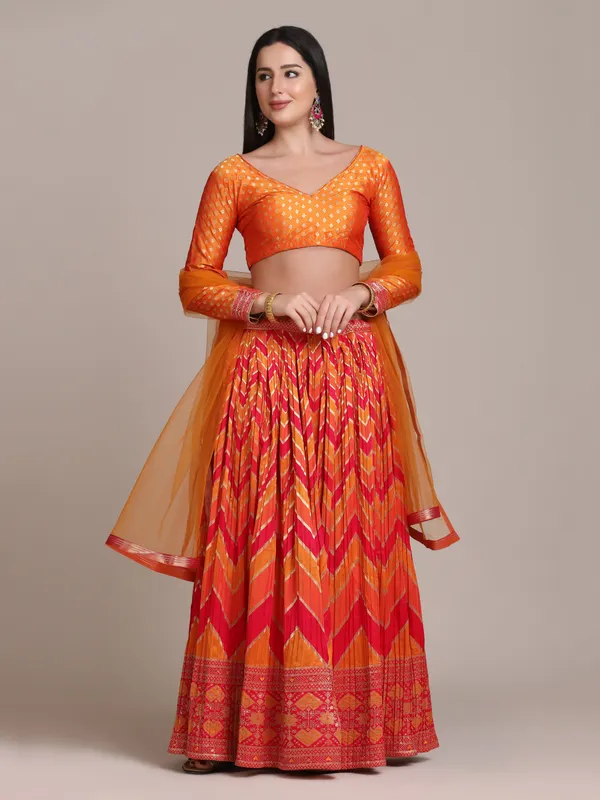 Pink_Woven_Lehenga_Choli_With_Dupatta_For_Women