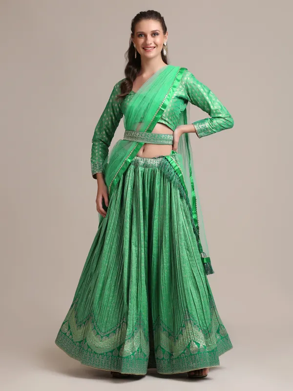 Rama_Woven_Lehenga_Choli_With_Dupatta_For_Women