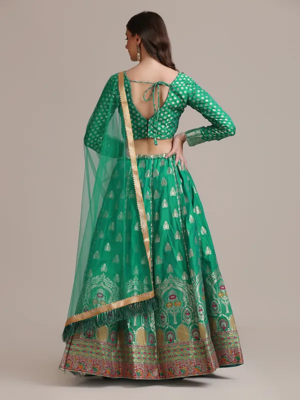 Rama_Woven_Lehenga_Choli_With_Dupatta_For_Women