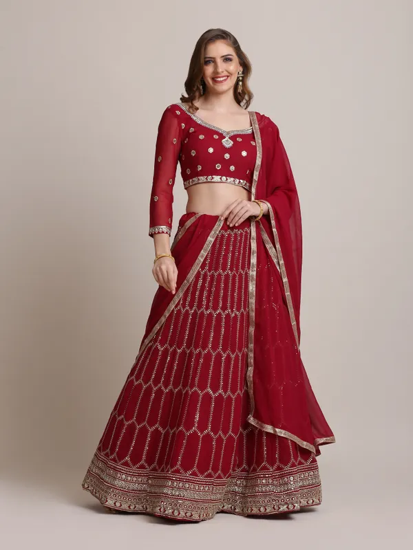 Pink_Sequence_Lehenga_Choli_With_Dupatta_For_Women