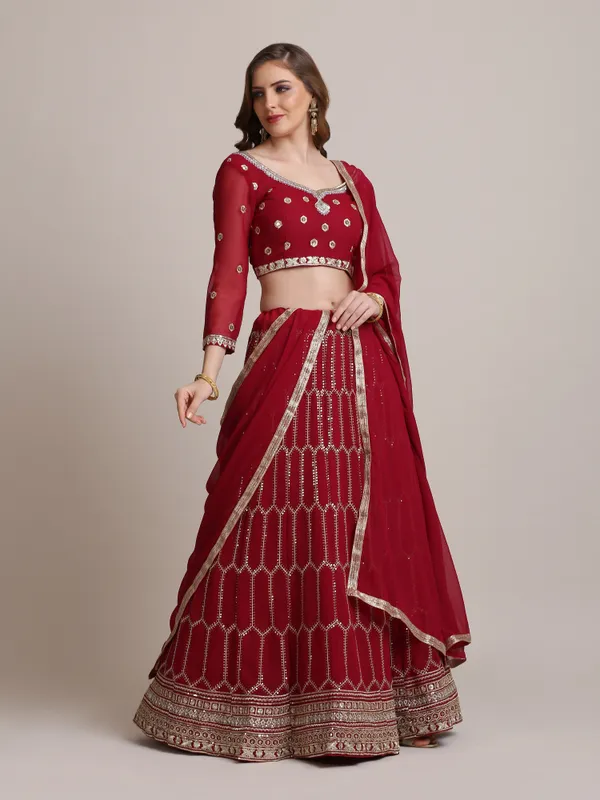 Pink_Sequence_Lehenga_Choli_With_Dupatta_For_Women