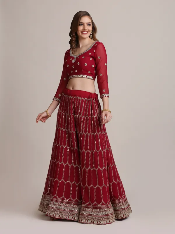 Pink_Sequence_Lehenga_Choli_With_Dupatta_For_Women