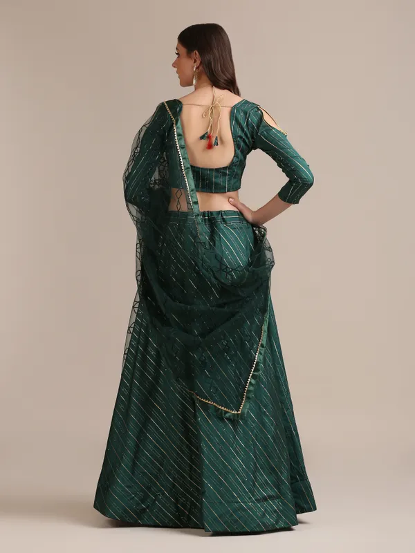 Green_Sequence_Lehenga_Choli_With_Dupatta_For_Women