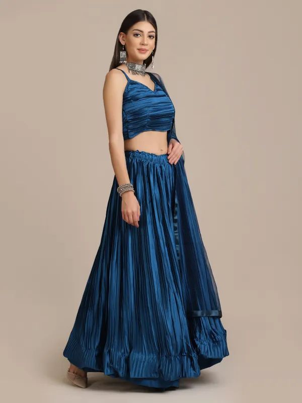 Blue_Platted_Lehenga_Choli_With_Dupatta_For_Women