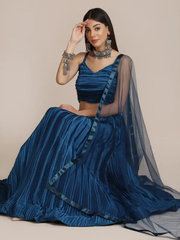 Blue_Platted_Lehenga_Choli_With_Dupatta_For_Women