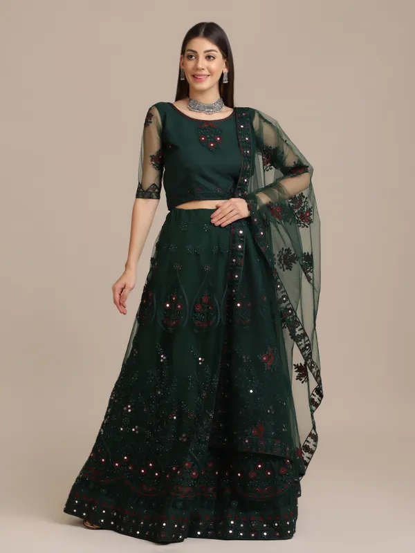 Green_Thread_Work_Lehenga_Choli_With_Dupatta_For_Women