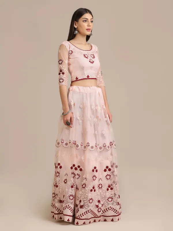 Pink_Thread_Work_Lehenga_Choli_With_Dupatta_For_Women