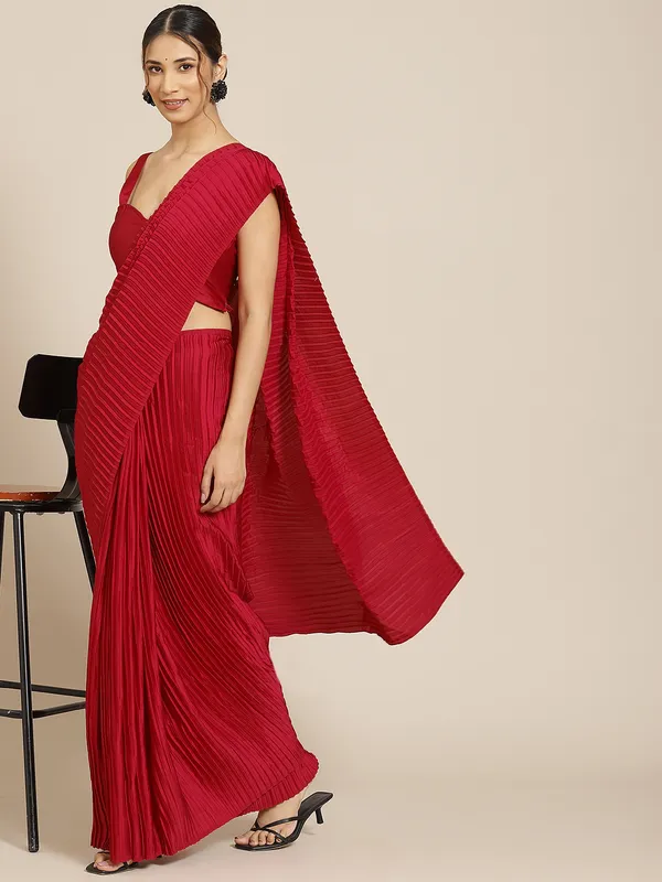 Maroon_Satin_Silk_Patting_Work_Festive_Wear_Saree_With_Blouse_For_Women