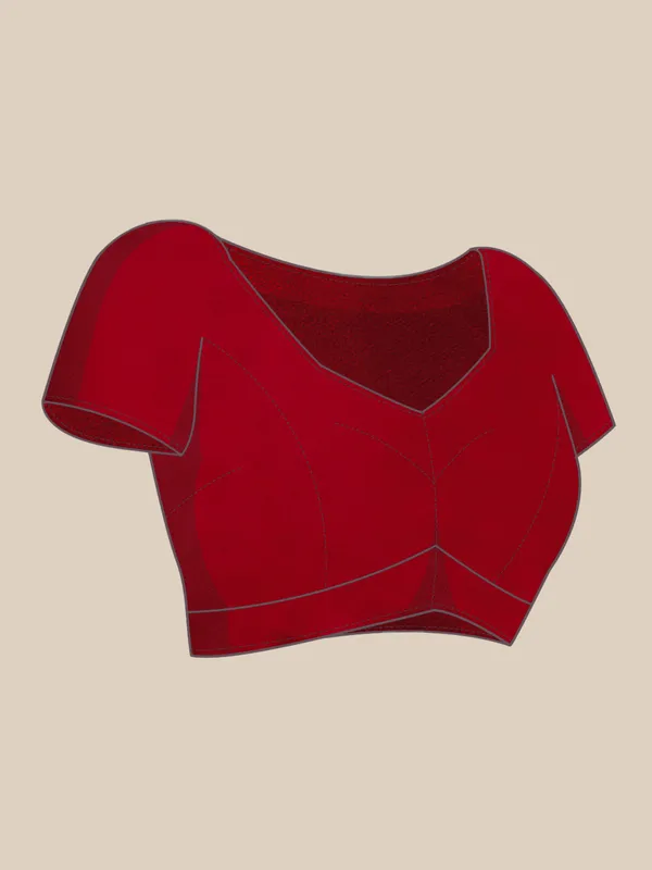 Maroon_Satin_Silk_Patting_Work_Festive_Wear_Saree_With_Blouse_For_Women
