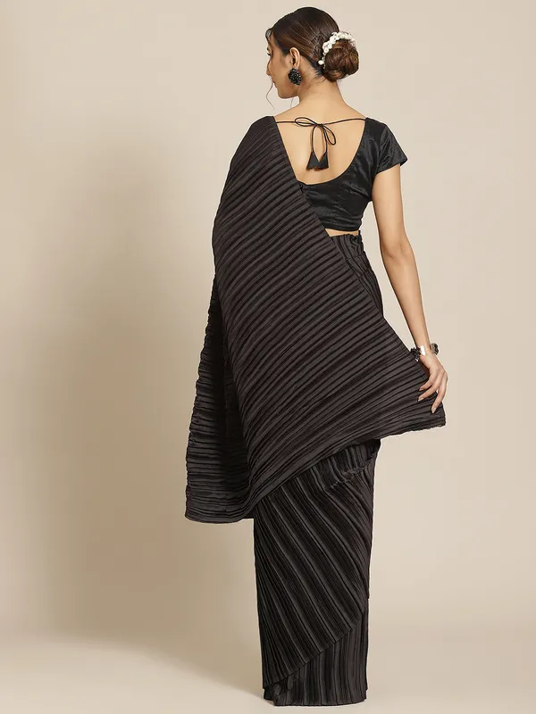 Black_Satin_Silk_Patting_Work_Festive_Wear_Saree_With_Blouse_For_Women