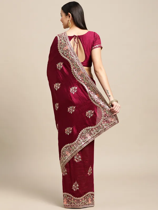 Purple_Silk_Emroidery_Heavy_Work_Fastive_Wear_Saree_With_Blouse_For_Women