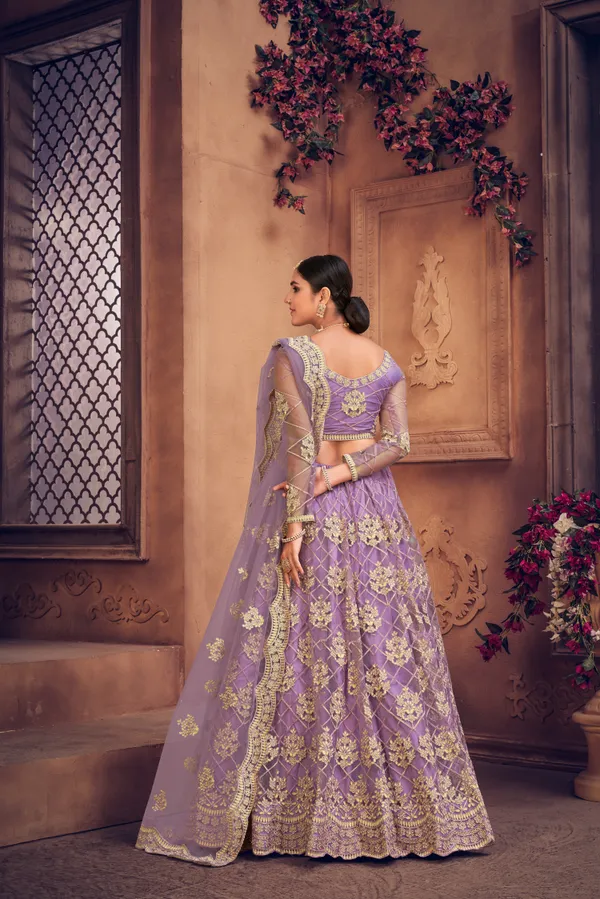 Purple_Thread_Work_Lehenga_Choli_With_Dupatta_For_Women