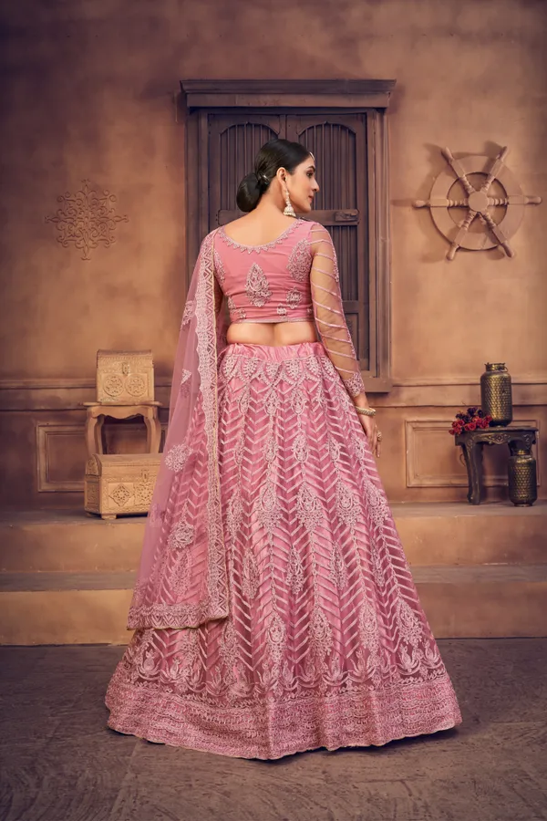 Dusty_Pink_Thread_Work_Lehenga_Choli_With_Dupatta_For_Women