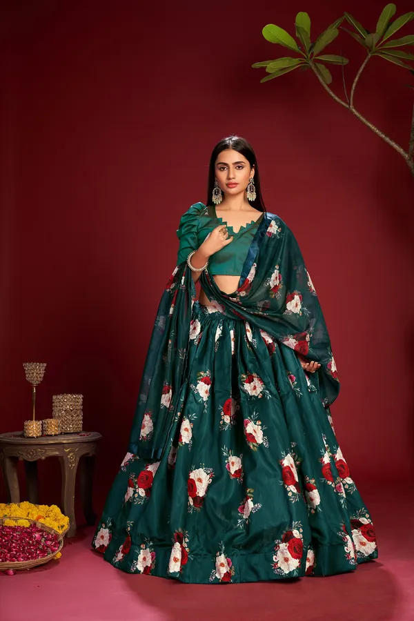 Multi_Floral_Lehenga_Choli_With_Dupatta_For_Women
