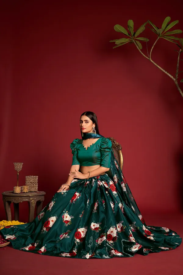 Multi_Floral_Lehenga_Choli_With_Dupatta_For_Women