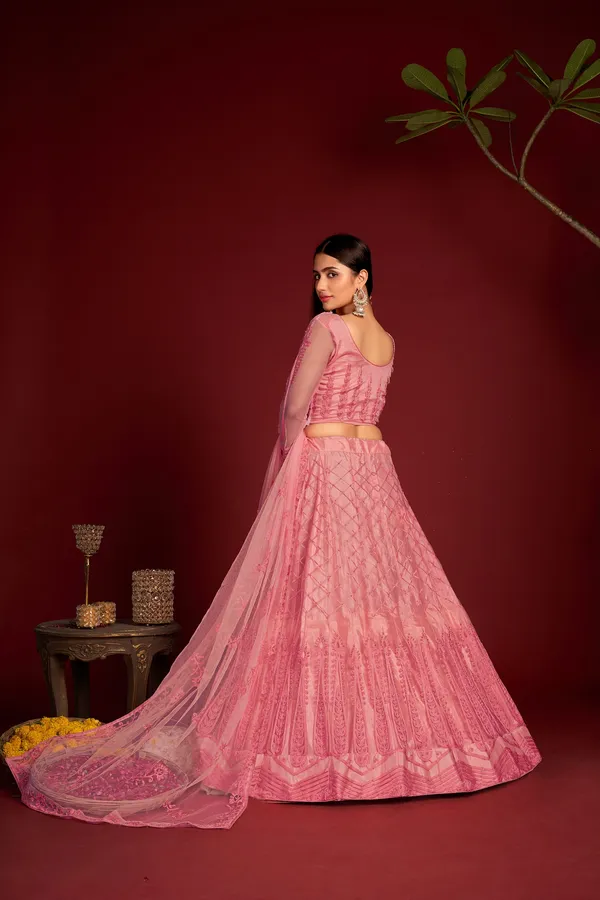 Pink_Thread_Work_Lehenga_Choli_With_Dupatta_For_Women