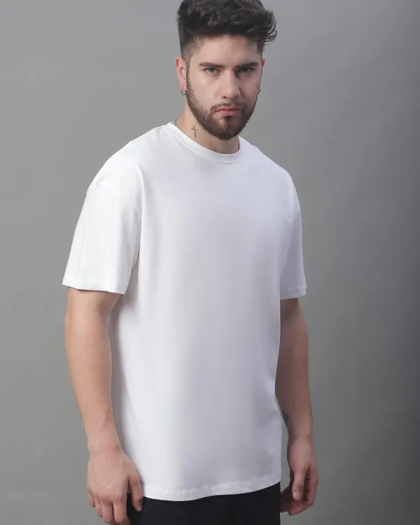 White_Premium_Oversized_Solids_T-Shirt_For_Men