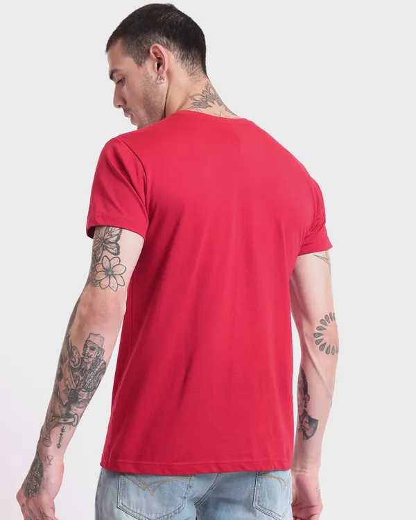 Red_Latest_Classic_Solids_T-Shirt_For_Men