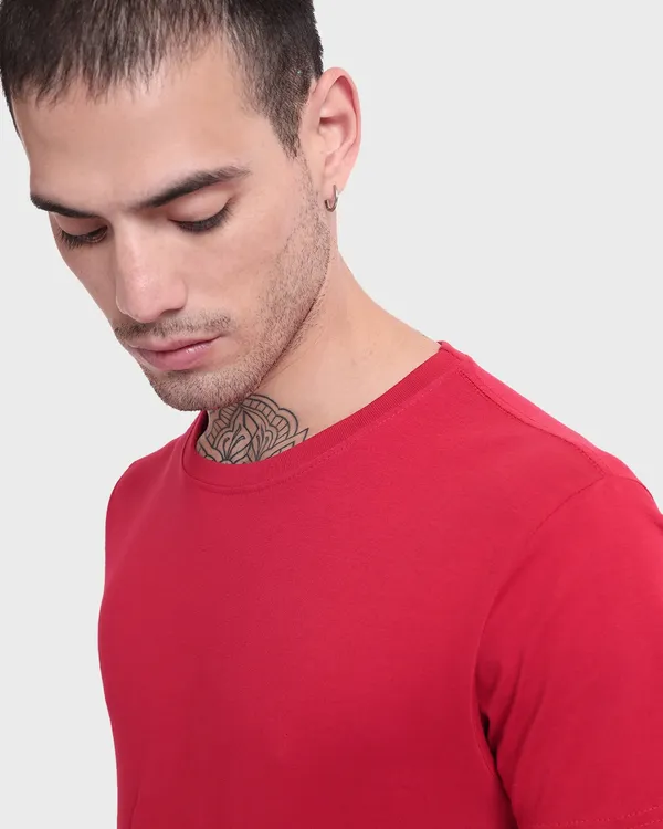 Red_Latest_Classic_Solids_T-Shirt_For_Men
